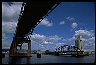 One of the bridges soaring above the harbor in Duluth (Minnesota) 