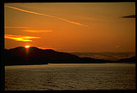 Sunset from the deck of an Alaska Marine Highway ferry.