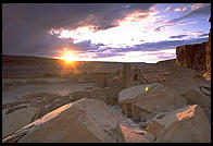 Sunset.  Chaco Canyon, New Mexico
