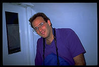 Me crammed into the little tram that takes tourists to the top of the Gateway Arch.  St. Louis, Missouri