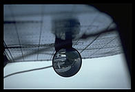 Misty Fjords National Monument, reflected in the mirror of the float plane that took me there.