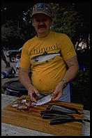 Cleaning fish.  Oregon Coast