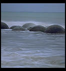Moeraki Boulders 1993.  Off the coast of the South Island of New Zealand, between Christchurch and Dunedin.