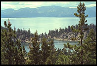 Views of Marlette Lake and Lake Tahoe from the Flume Trial. Nevada side of Lake Tahoe.