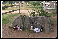 John Belushi's grave, Chilmark cemetery, Martha's Vineyard, Massachusetts