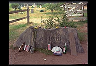 John Belushi's grave, Chilmark cemetery, Martha's Vineyard, Massachusetts