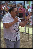 Pig racing at the New Jersey State Fair 1995.  Flemington, New Jersey.