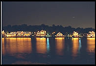 Boathouses along the Schuylkill (Sure-Kill) River.  Philadelphia, Pennsylvania.
