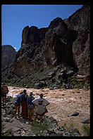 Scouting Lava Falls.  Grand Canyon