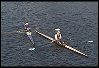 Head of the Charles Regatta, Sunday, October 18, 1998.  From the footbridge to Harvard Business School