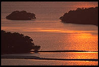 Sunset. Looking at Sanibel Island from Fort Meyers, Florida