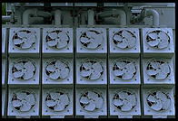 Fans on a spare transformer at the Vermont Yankee nuclear power plant.  Vernon, Vermont.